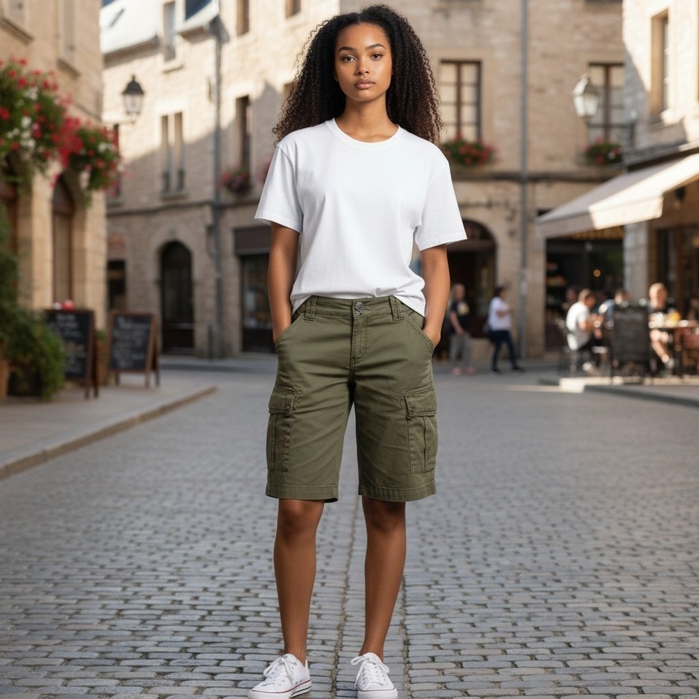 Prana Halle Cargo Shorts Womens 4 Olive Green Ripstop Hiking Outdoor Utility